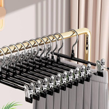 20Pack Trouser Hangers - 30cm Heavy Duty Skirt Hangers with Adjustable Non Slip Clips- Space Saving for Pants Clothes
