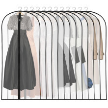 12 Pack Dress Bags Covers long 60cm*140cm, 55in Transparent Hanging Garment Bags Waterproof Dustproof Clothes Covers for Gowns, Wedding Dress, Trench