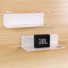 OAPRIRE White Floating Wall Shelves Set of 2 - Easily Expand Wall Space - Acrylic Small Shelf for Bedroom, Bathroom, Kitchen, Living Room, Office,