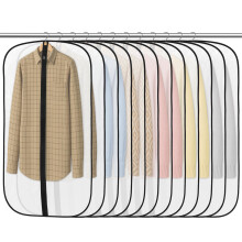 12 Pack Garment Bags 60 * 100cm, PEVA Translucent Garment Covers, 40inch Suit Storage Bags, Dress Organizer Bags Used To Protect Shirts, Winter Coats,