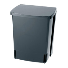 Brabantia Built-in 10L Inside Cupboard Bin (Black) Removable Inner Bucket, Easy to mount, Auto closing, Under Sink Rubbish/Food Waste/Carrier Bag Tidy