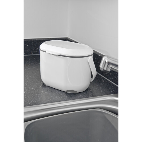 Addis Addis 2.5L Compost Caddy - White & Metallic 1