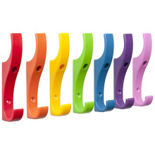 Toughook Original Unbreakable Hooks 10 Pack (Rainbow) Tough Heavy Duty Plastic Hook. Wall Mounted Pegs for Bathroom, Kitchen, Bedroom, Bag, Hat,