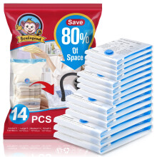 BoxLegend Vacuum Storage Bags 14 Combo - 3*Jumbo + 3*Large + 4*Medium + 4*Small Double Zip Seal Reusable Storage Bags for Duvets, Bedding, Pillows,