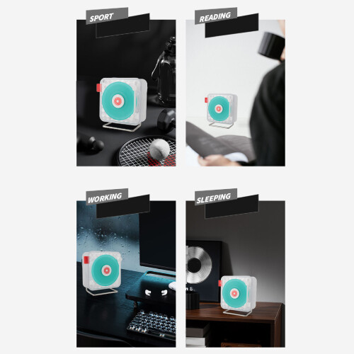 Record Player BT Speaker 1500mAh 40mm RGB White 2