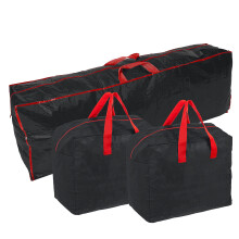 Ram? BLACK 3 Piece Large Christmas Tree Storage Bags With Zip, Waterproof, Includes 2 Decoration Bags