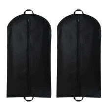 Yelinosk 2 PCS Black Suit Bag for Man 60x120cm, Dust Cover, Carrier, Storage Bag for Coats, Tuxedo - Reusable Full Zipper Garment Bag for Travel or