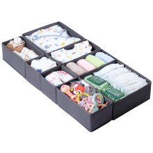 ORLISA Drawer Organisers, Foldable Drawer Dividers for Clothes, Set of 8 in 3 Sizes, Fabric Wardrobe Storage Organiser, Sort and Store Clothes,