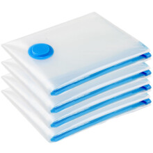 Vacuum Storage Bags - 4 Pack 100X130CM Extra Large Strong Space Saver Compression Bags - Reusable Vacuum Pack Bags Double Zip Seal Travel Vacuum