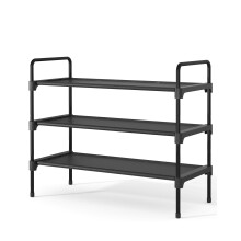 Kitsure Shoe Rack for Closet, Sturdy Shoe Storage for Entryway, Space-Saving Shoe Rack Small and Shoe Shelf, 70.0 cm Wide - 3 Tiers, Black