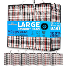 DECO EXPRESS Laundry Bags Large - Strong Durable Storage Bags for Moving House Shopping and Laundry - Jumbo Reusable Zip Bag Storage Bags XXL
