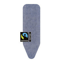 Brabantia Ironing Board Cover B 124x38 cm ? Denim Blue | 100% Cotton Top Layer with 8mm Foam Padding for Size B Ironing Boards | Durable, Washable,