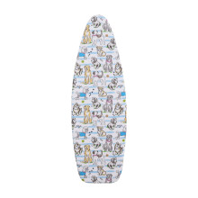 SHERWOOD Ironing Board Cover 135 x 45cm 100% Cotton Cover with Thick Felt Resists Scorching and Staining Adjustable Size Iron Board Cover (Dogs,135 x