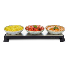 Morphy Richards Cordless Electric Food Warming Tray, Stainless Steel Top Plate, Quick Heat-Up, Twin Design, Indicator Light, Keeps Food Warm, Buffet