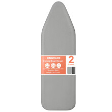 Ironing Board Cover with Extra Thick 7mm Padding, 100% Cotton Covers Easy-Fit for Protecting Ironing Board Size Up to 122 x 38cm - Grey