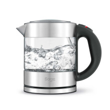 Sage - The Compact Kettle Pure - Quiet and Cordless Electric Kettle - Fast Boil, Easy to Clean Glass - 1 L Capacity, 2400 W - Brushed Stainless Steel