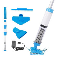 Cordless Pool Vacuum with Auto Start, Fast Charging, 3 Brush Heads for Above Ground and Inground Pools
