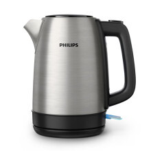 Philips Electric Kettle - 1.7L Capacity with Spring Lid and Indicator Light, Stainless Steel, Pirouette Base, Silver (HD9350/92)
