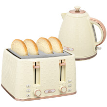 Kettle and Toaster Set, 1.7L 3000W Fast Boil Jug Kettle, 4 Slice