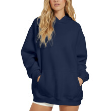 Hoodies voor dames, oversized hoodies met ronde hals, shirts met lange mouwen, casual tops, lichtgewicht pullover sweatshirts, effen herfst/winterjas