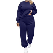 Damen-Trainingsanzug-Set in Übergröße, bestehend aus Rundhals-Sweatshirt und