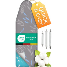 Super Soft 5 Layer Turbo Ironing Board Covers 150x50- 50% faster with High Speed Steam Reflection, Made in Germany, 100% Cotton Top, 150 x 45, 5