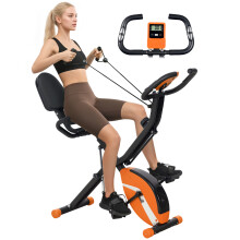 Five-in-one Foldable Exercise Bike, Stationary Bike with Arm Workout