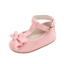 Itsun babywandelschoenen, platte schoenen voor baby meisjes met antislip rubberen zool, prinsessen- en trouwjurkschoenen, roze, 9-12 maanden