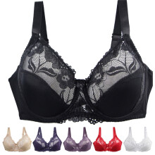 Plus size bh's voor dames, push-up bh, plus size bh met beugel, dun, volledige dekking voor lift en ondersteuning, comfortabel de hele dag door, wit