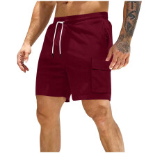 Pantalones cortos de hombre de pana de color liso, estilo casual, con cintura elástica y bolsillos, ideales para el trabajo, tallas S-3XL.