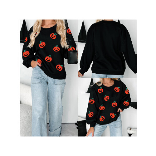 (L, Black) Sweat-shirt ample à pour Halloween 1