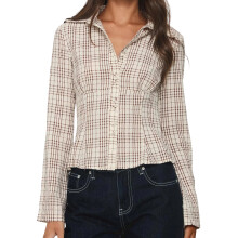 (XL, Khaki) Chemise boutonnée femme, et l'automne.