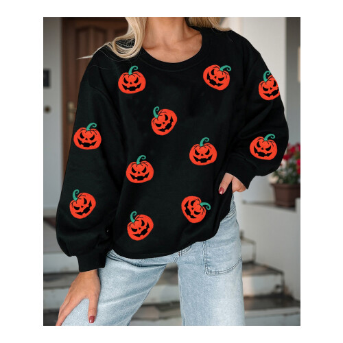 (L, Black) Sweat-shirt ample à pour Halloween 2