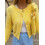 (S, Yellow) Gilet basique en décontracté automne 6