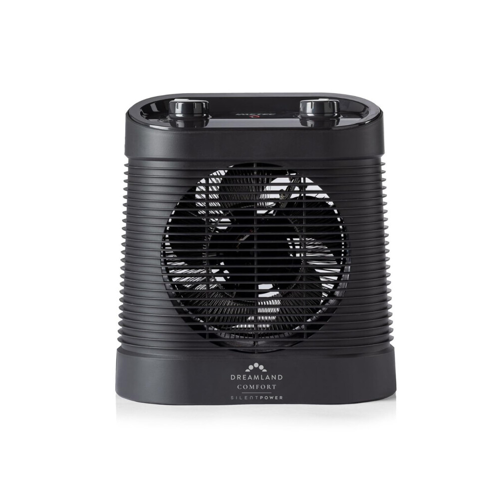 Dreamland Silent Power Comfort Portable Electric Heater - Fan Heater For Home With Variable Thermostat & Antifreeze, Energy-Saving Eco Mode, Ideal