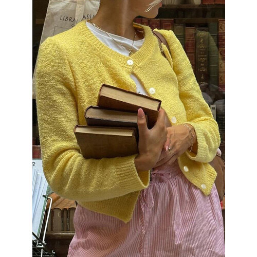 (S, Yellow) Gilet basique en décontracté automne 2