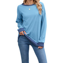 (XXL, Blue) Bluză de toamnă casual, topuri