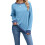 (XXL, Blue) Pull ample d'automne hauts décontractés 1