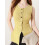 (S, Yellow) Débardeur en maille ajustée, boutonné 4