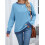 (XXL, Blue) Pull ample d'automne hauts décontractés 6