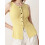 (S, Yellow) Débardeur en maille ajustée, boutonné 5