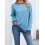 (XXL, Blue) Pull ample d'automne hauts décontractés 4