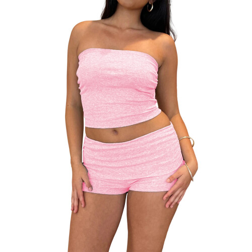 (S, Pink) Σετ γυναικείων σορτς 2 τεμάχια