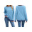 (XL, Blue) Pull ample d'automne hauts décontractés 2