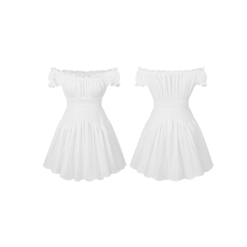 (XXXL, White) Robe grande taille idéale printemps-été 1
