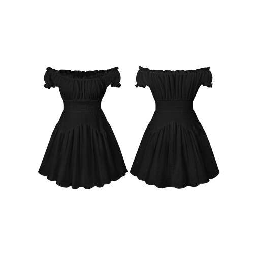 (XL, Black) Rochie mini elegantă și vară 1