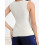 (M, White) Débardeur en maille ajustée, boutonné 8