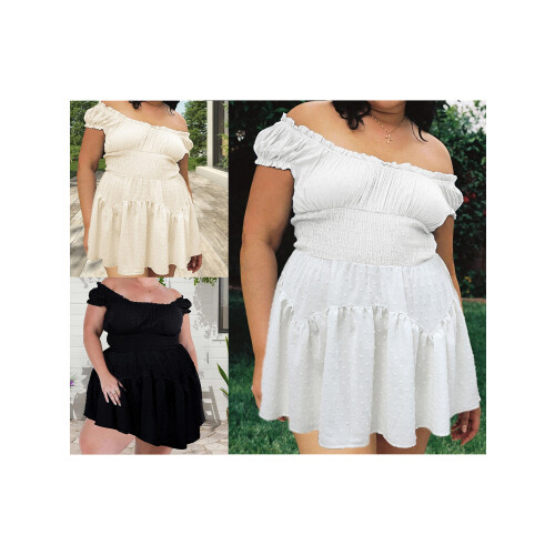 (XL, Black) Rochie mini elegantă și vară 2