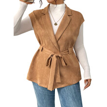 (XXXL, Khaki) Gilet grande taille le bureau.