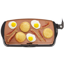 BELLA Electric Griddle, Ceramic Titanium Non-stick Coating, Large Submersible Cooking Surface and Removable Fat Drip Tray, Adjustable Temperature,